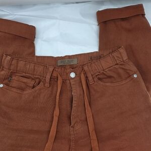 Womens Judy Blue Garment Dyed Jeans Pants Stretch Orange Size 7/28 Cotton Spandx
